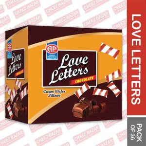 Ashraf Products Love Letter Chocolate Creamy Wafer Pillows - Pack of 48
