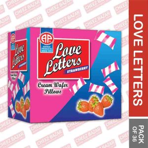 Ashraf Products Love Letter Strawberry Creamy Wafer Pillows - Pack of 48